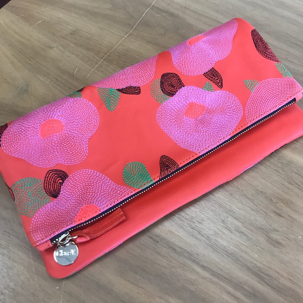 NWT Clare V. Poppy Foldover Clutch - RARE